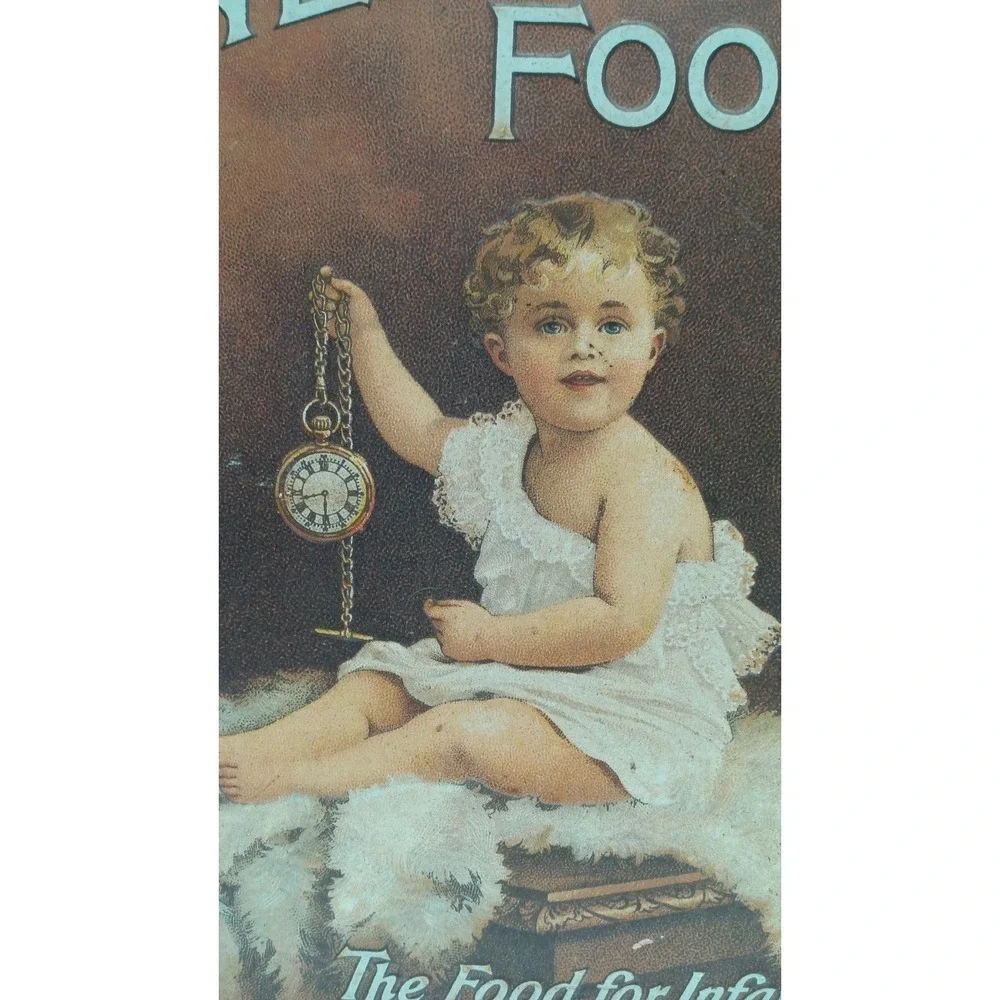 Vintage Embossed Tin Sign NEAVE'S FOOD for INFANTS ADVERTISING PLAQUE 10